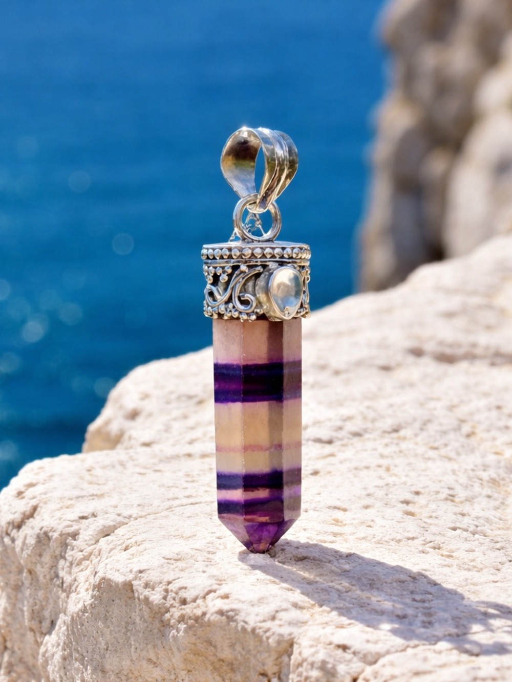 Fluorite & Moonstone Necklace - Picture 4 of 13